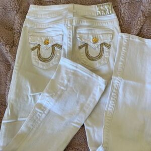 True religion jeans. Woman’s jeans - White, With gold stitching Size 27
